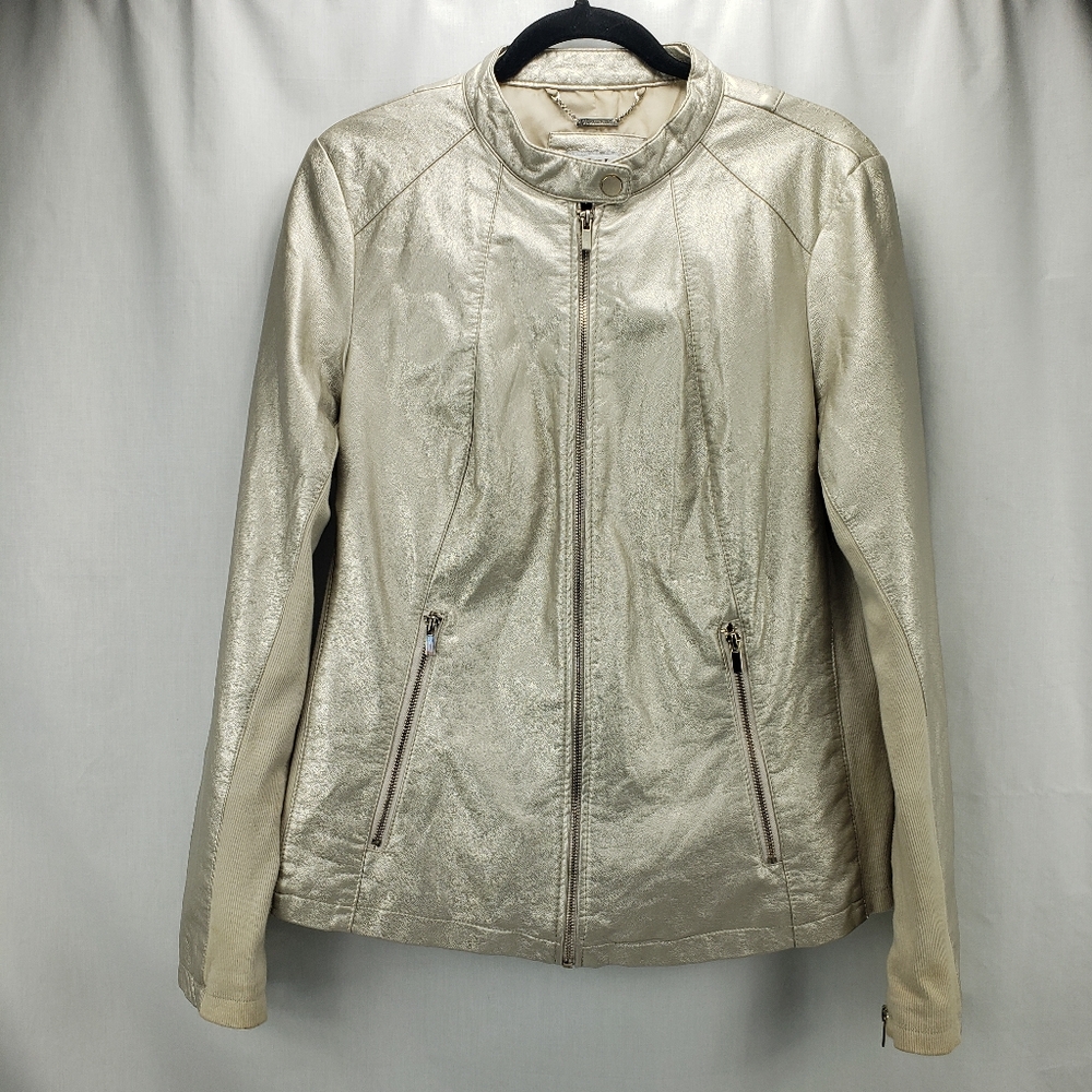 Worthington Faux Leather Moto Jacket Size Large